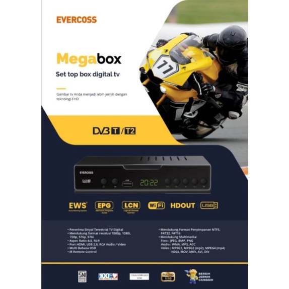 EVERCOSS SET TOP BOX pro Digital TV receiver Full HD / EVERCOSS STB