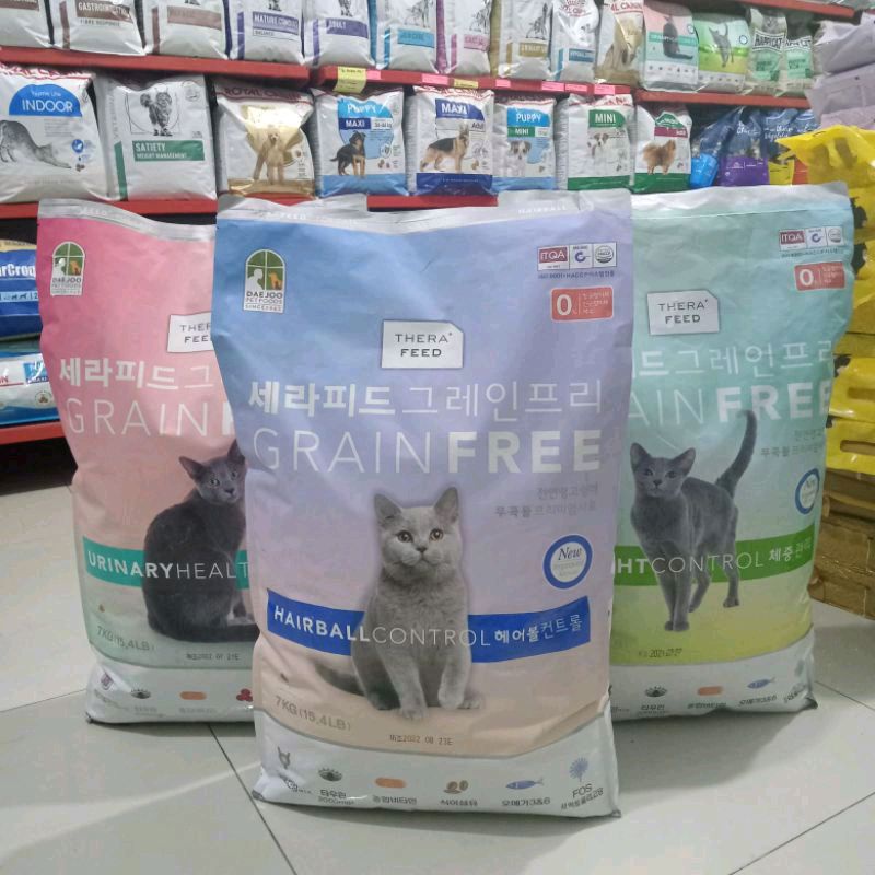 THERAFEED GRAINFREE URINARY, WEIGHT CONTROL dan, HAIRBAL CONTROL 7kg makanan kucing therafeed grainfree murah promo