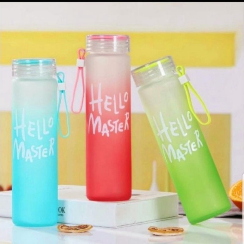 Serbagrosirmurah tempat botol minum hello master unik Termos Tumbler Kaca Botol Minum Kaca Tempat Botol Minum Hello Master Unik Travelling Botol Kaca Tebal Botol Minum Viral