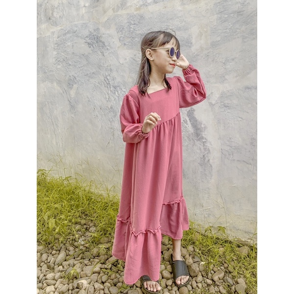 MIDI DRESS ANAK DRESS ANAK PEREMPUAN DRESS KOREA ANAK