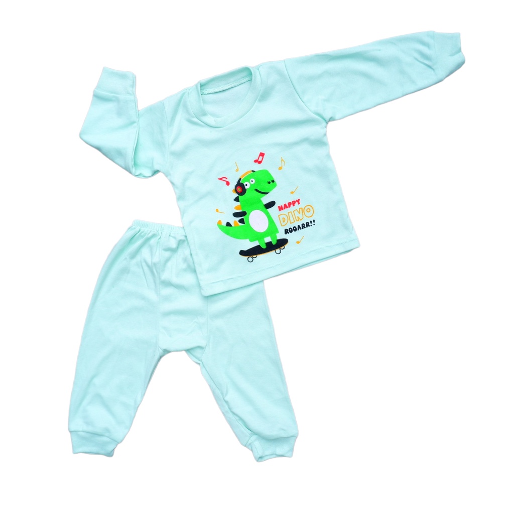 Set Baju Bayi Katun Double Setelan Premium Baju Panjang Pampers Motif Baby Shark