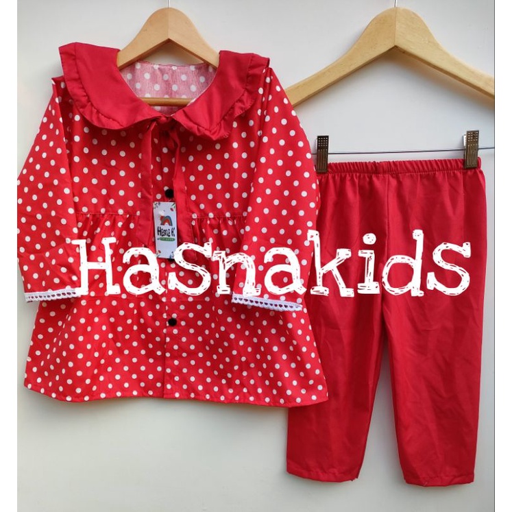 SETELAN ZAVINA MOTIF POLKADOT 2-8TAHUN || SETELAN HARUKA || TUNIK POLKADOT || SETELAN ANAK PEREMPUAN