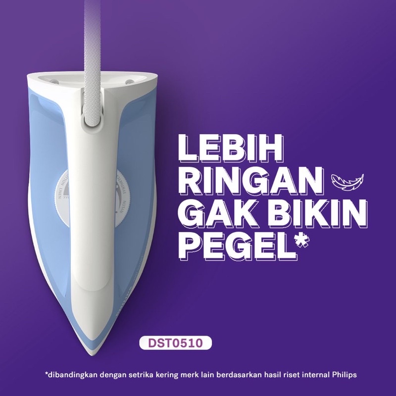 PHILIPS Dry Iron DST0510/70 - HIJAU - DST0510/20 - BIRU