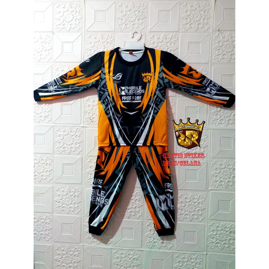 SETELAN BAJU ANAK FREE FIRE TEAM SQUAD RRQ | SETELAN BAJU ANAK TEAM RRQ EVOS ML FF ONIC | SETELAN KA