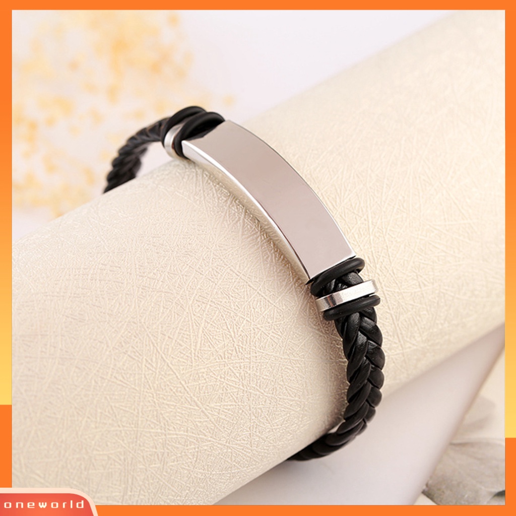 Gelang Kepang Bahan Kulit Imitasi Dengan Buckle Adjustable Untuk Pria