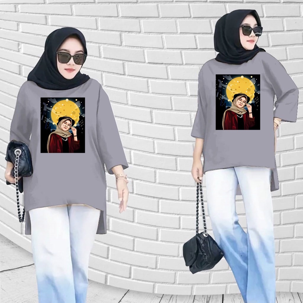 GSC - Long Tunik Anime 023 / Tunik wanita dewasa / Tunik kaos jumbo / Tunik panjang moscrepe