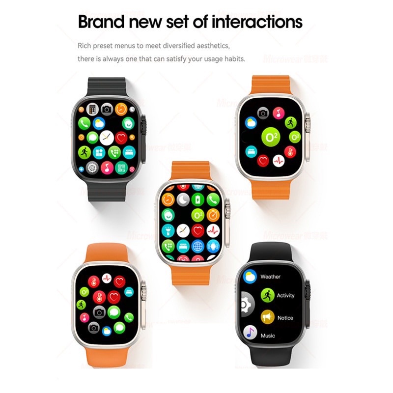 Smart Watch IWO Ultra W68 2.0inch 49mm Screen Wireless Charger Bluetooth Call Body Temperature Waterproof IP68 Voice Assistant Smartwatch