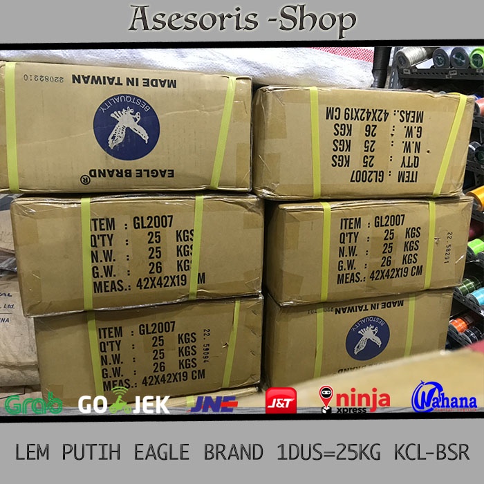 

Per Dus Lem Putih Merk Eagle Brand Kecil Dan Besar Isi 25Kg (1 Dus)