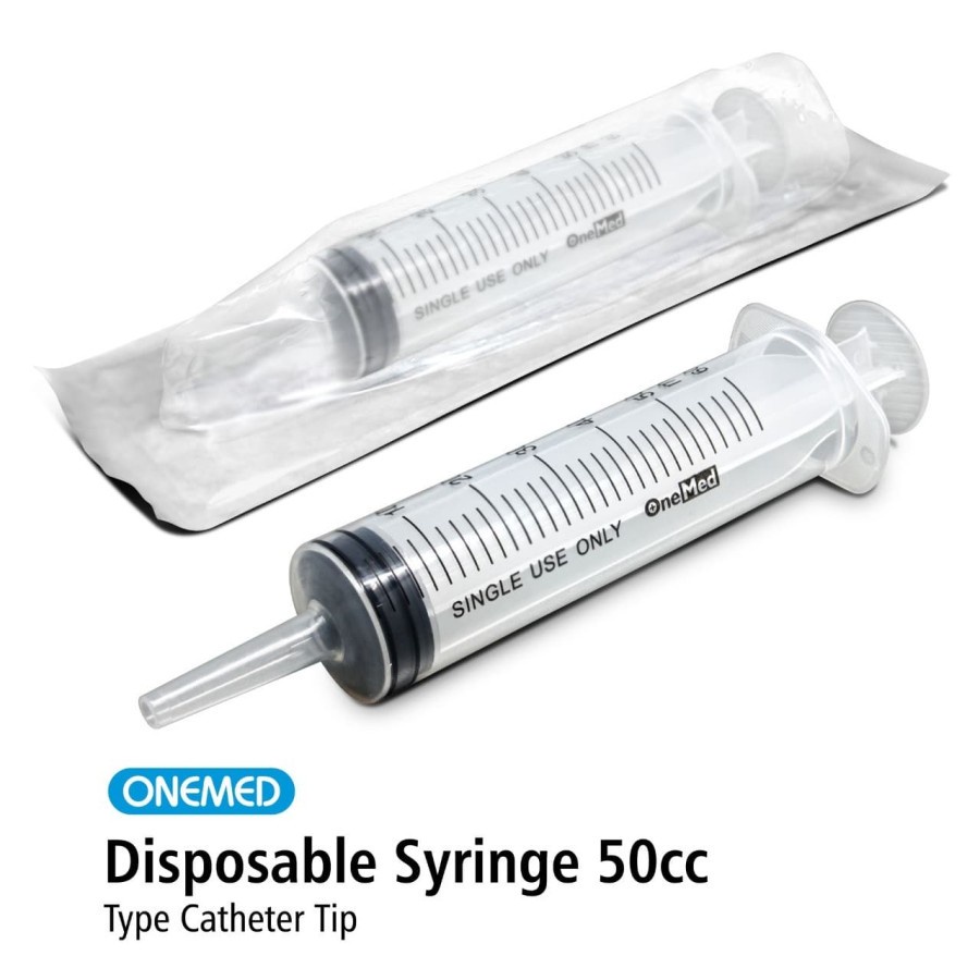 Syringe 50cc OneMed / Spuit Onemed 50ml Lubang Tengah &amp; lubang Pinggir Pcs