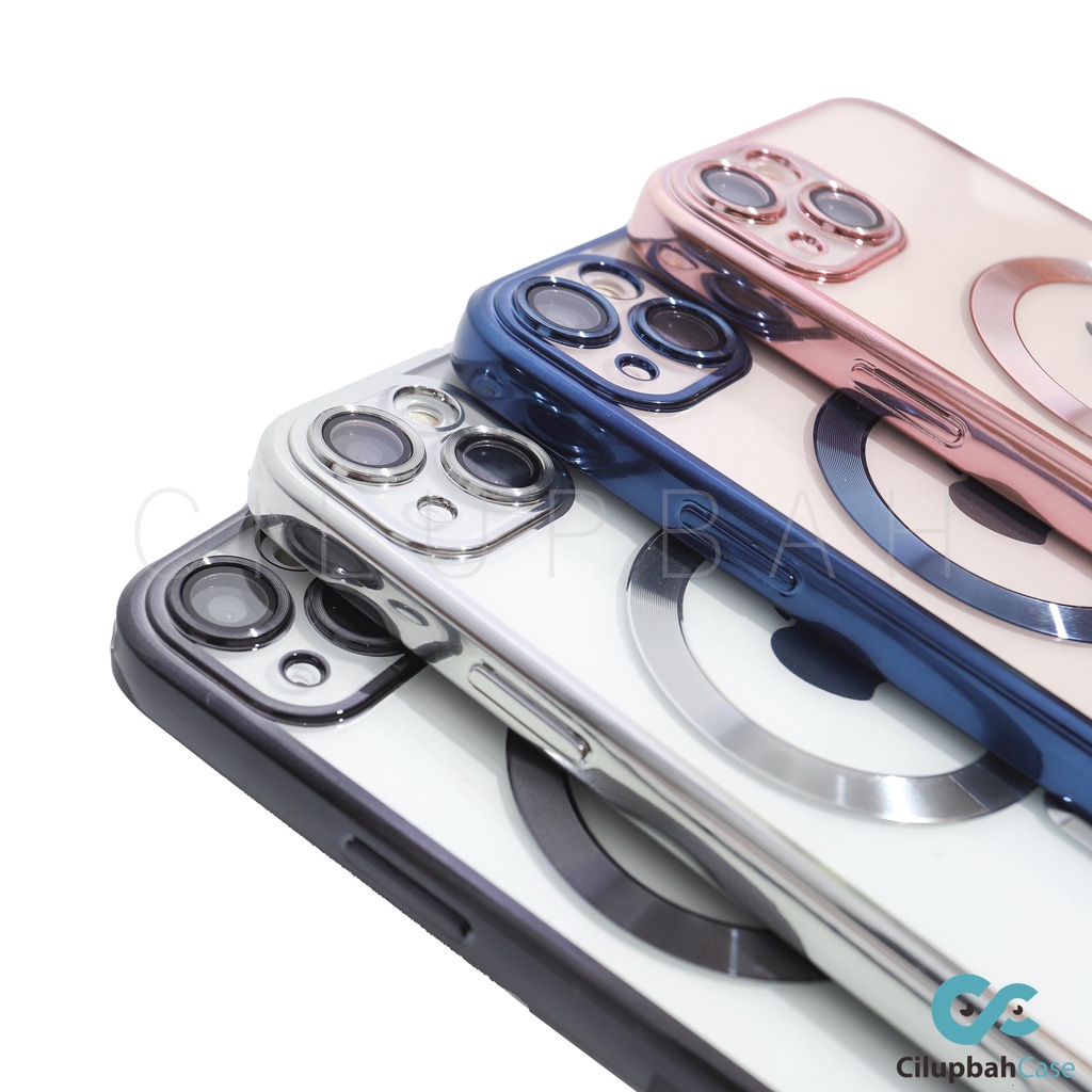 Clear Magsafe Electroplating LensGuard Case for iPhone 11 12 13 14+ 14 Plus Pro Max