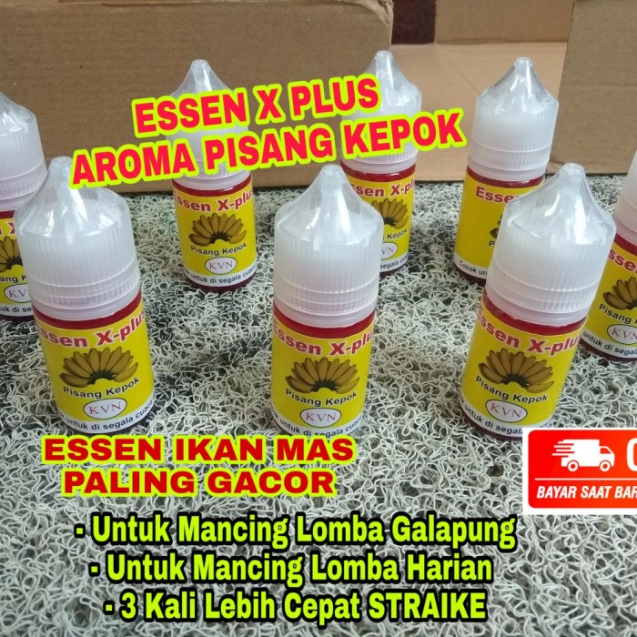 PROMO COD Essen x plus 30ml-Aroma Pisang Kepok ,Essen ikan Mas Paling Gacor
