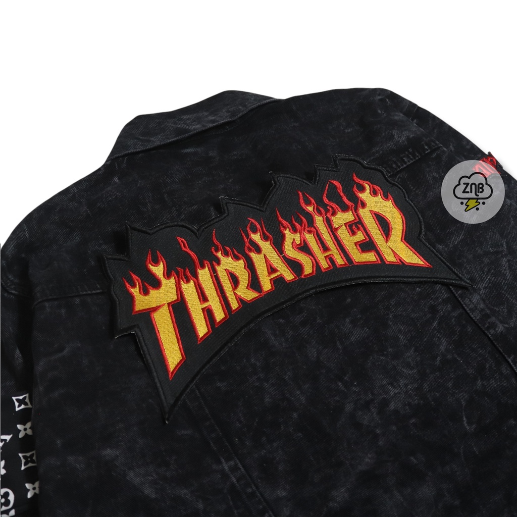 Backpatch back patch emblem bordir thrasher besar patch brand patch musik