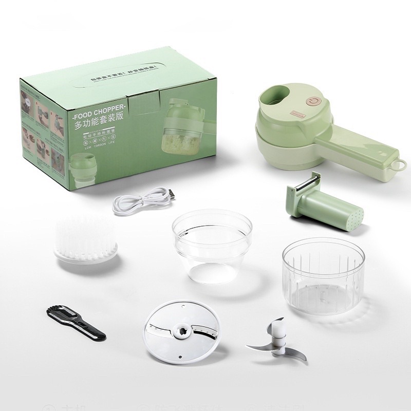 { OMG } Blender Sayur 4 in 1Model Genggam  / Set Alat Pemotong Sayuran Tanpa Kabel pengiris penggiling  bawang