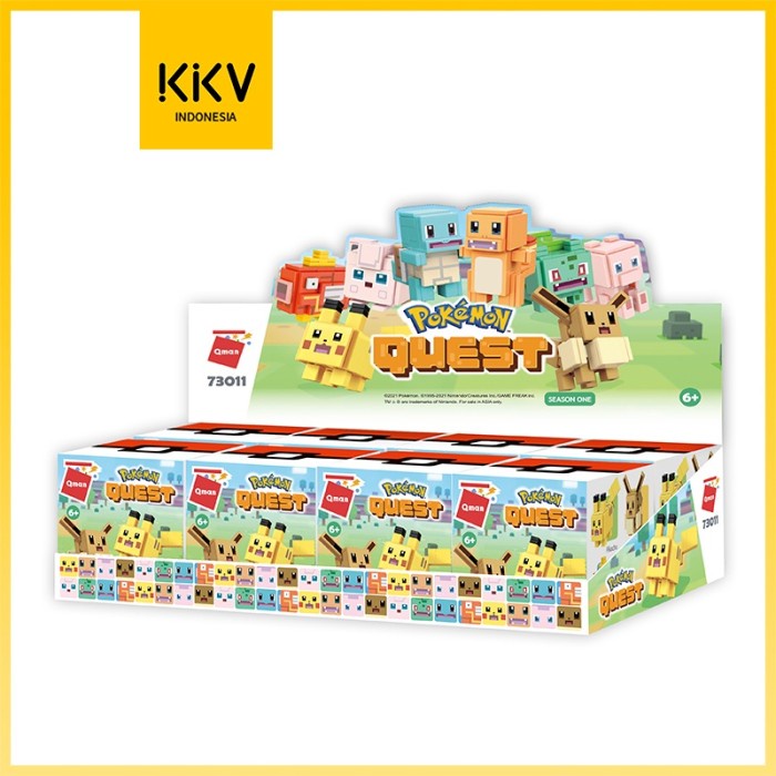Kkv - Mainan Bricks Balok 3D Diy Qman Pokemon Quest 1St Wave - Random