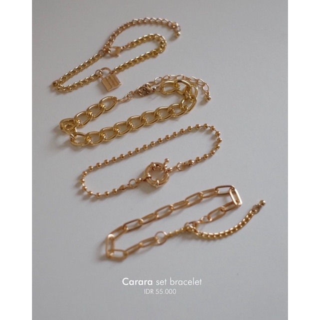 Ark.co - CARARA set stack chain bracelet gelang tangan rantai