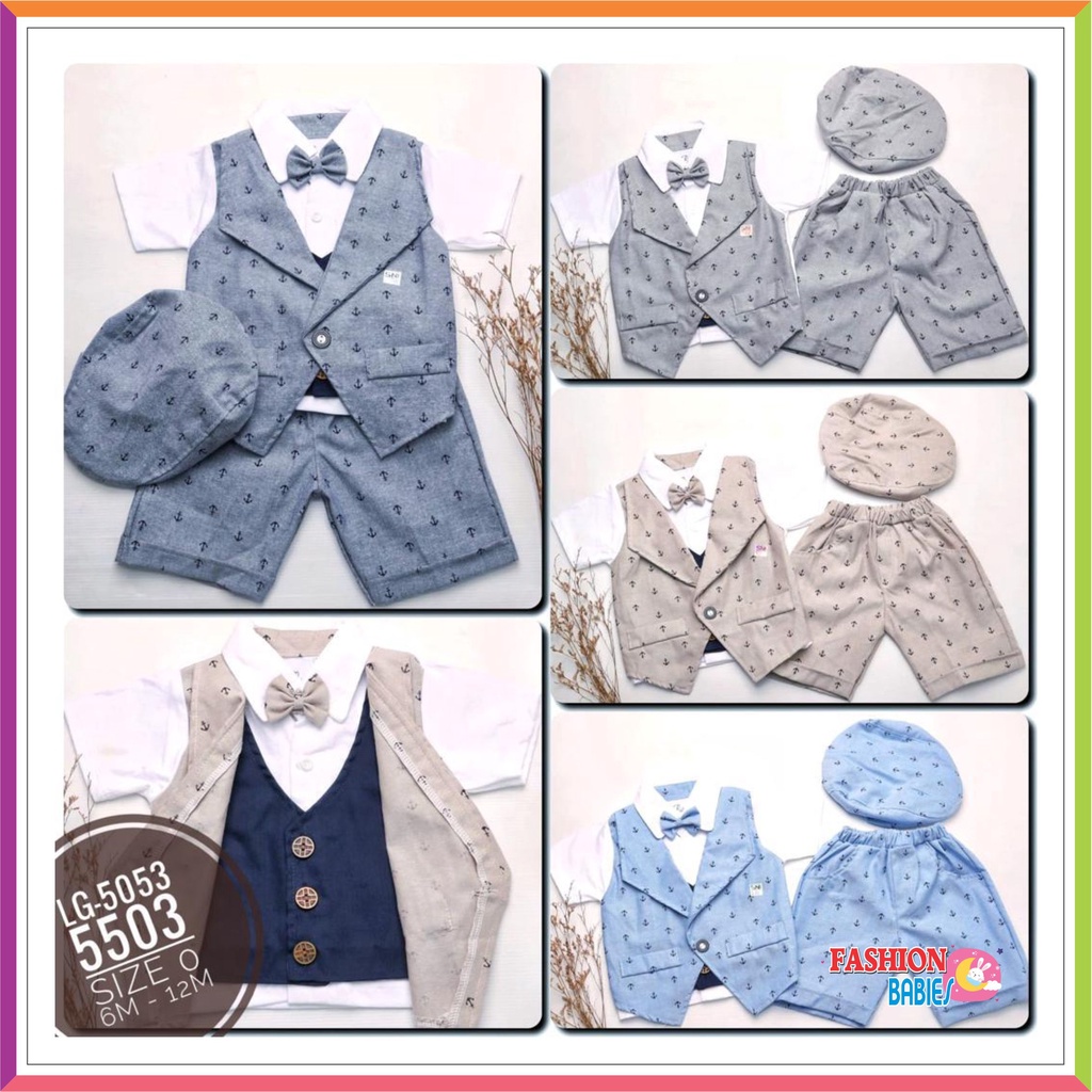 LITTLE GENTLEMAN - SETELAN ROMPI BAYI DASI KUPU | SETELAN FORMAL BAYI | FREE TOPI ❤ Fashionbabies ❤