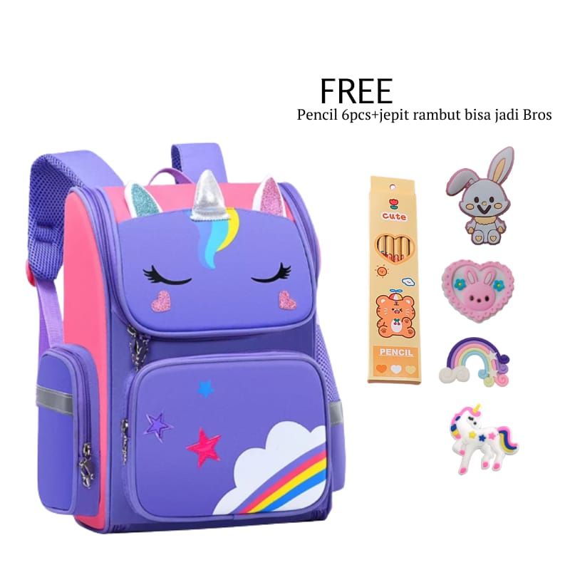 Back Pack Double Decker_Tas Ransel Anak_Lol_Unicorn_Superhero_Paw Patrol_Shopkins Fashion Cewek_COD_ Bisa Bayar Ditempat