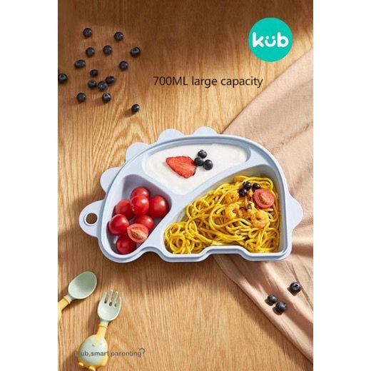 KUB Baby Dinosaur Plate Lid - Piring Makan Anak Bayi - Lunch Plate With Lid