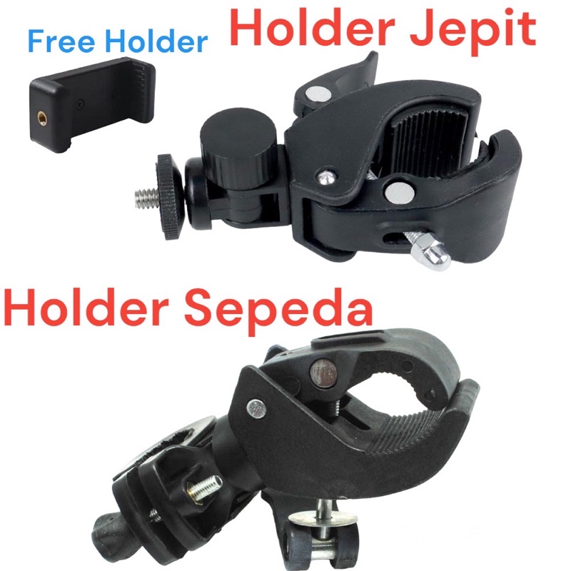 [JAKARTA] HOLDER JEPIT UNIVERSAL CLAMP PENJEPIT SMARTPHONE JEPITAN BAUT UNTUK TRIPOD TONGSIS