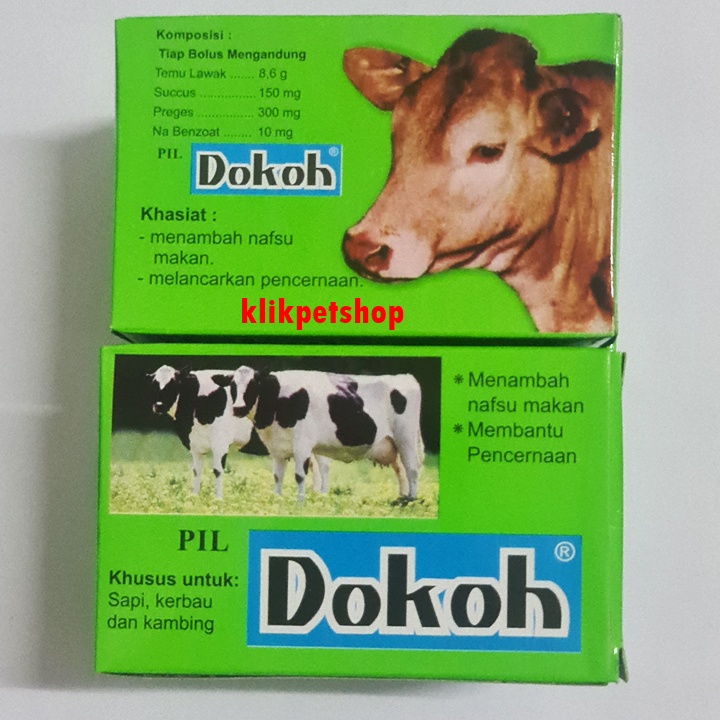 Pil Dokoh Eka Farma Nafsu Makan Kambing,Sapi,Domba Isi 4 Bolus