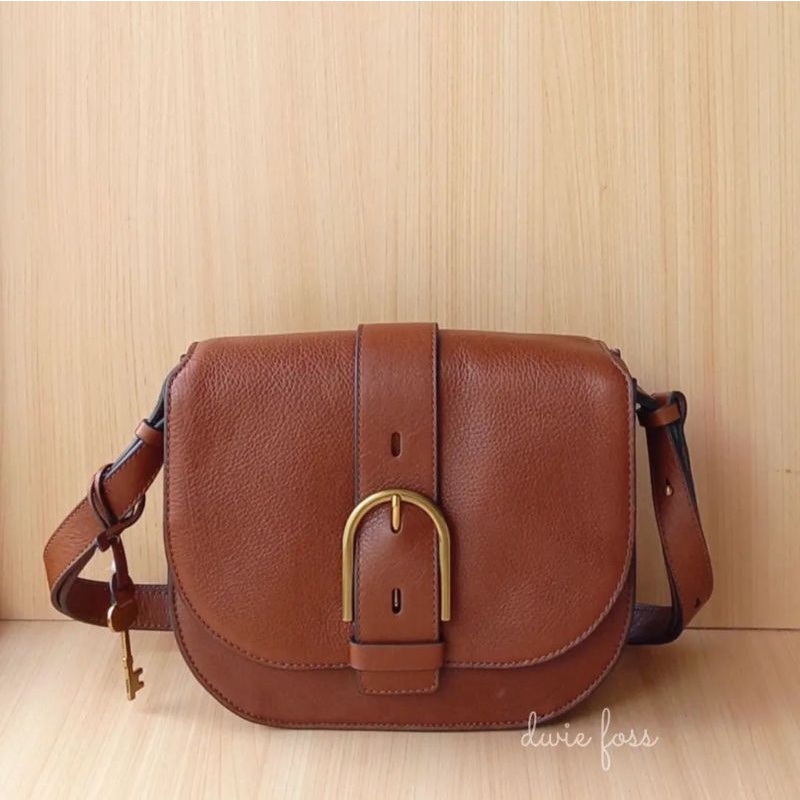 Tas F0ssil Wiley Saddle Bag Brown Original | Tas F0ssil Selempang Original