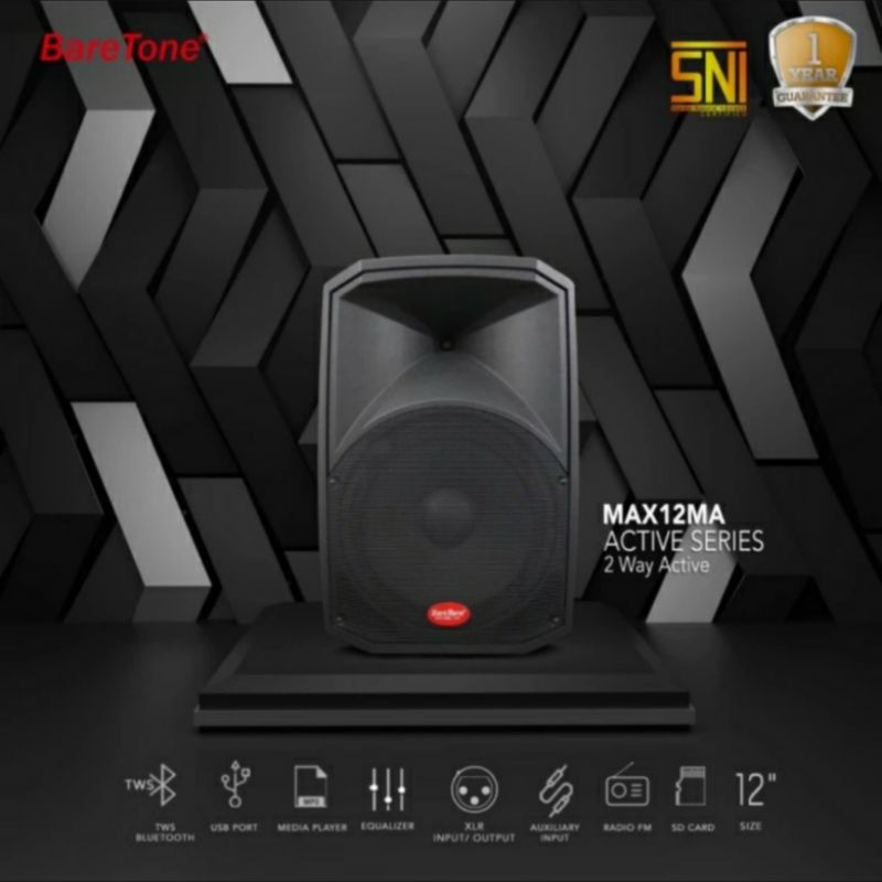 speaker aktif 12 inch original baretone max12ma speaker active karaoke 12 inch