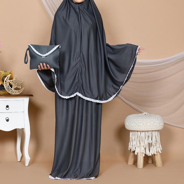 Mukena Siti Khadijah Signature Aluna - Ash Green - Abu-abu