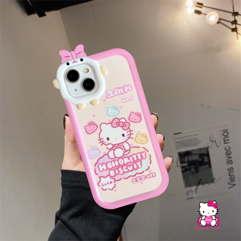 Soft Case Desain Kartun Hello Kitty 3D Untuk iPhone 6 6s 7 8 14 Plus XR 11 14 12 13 Pro MAX X XS MAX SE 2020