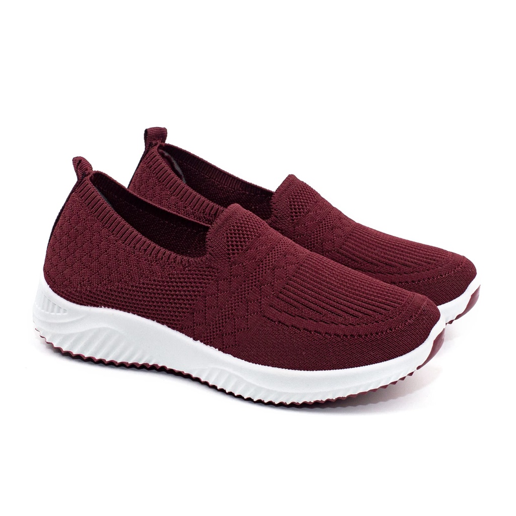 Sepatu Wanita Sneakers Wanita Import Rajut Cewek Sport Shoes Kasual Fashion Wanita Model Slip On K8121