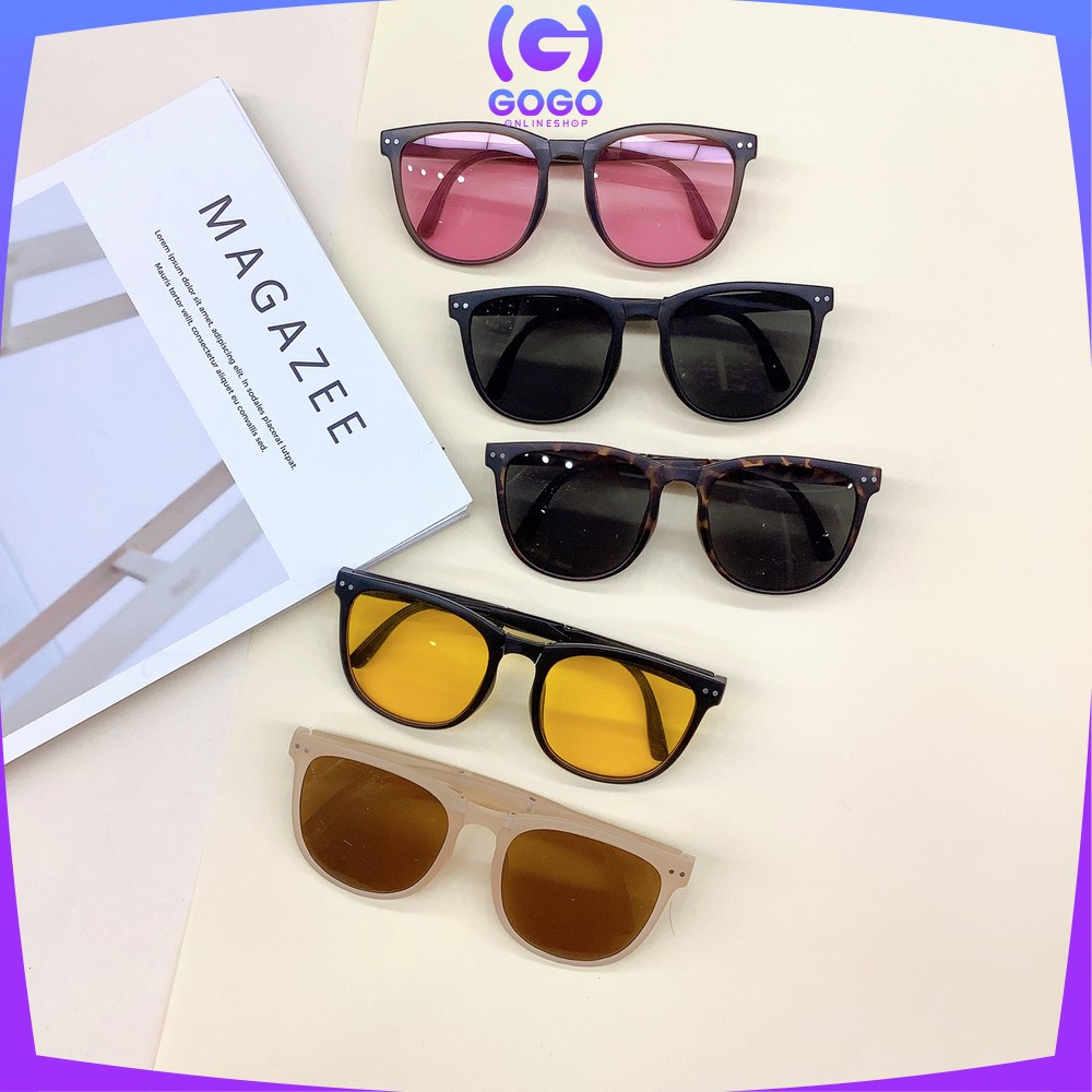 GOGO-C662 Kacamata Hitam Wanita Lipat Korea Fashion Kaca Mata korea Gaya Pantai Sunglasses Anti-UV Wanita Pria Import Kacamata Fashion