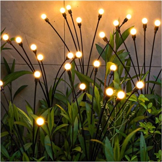 Lampu Taman 8 / 10-LED Tenaga Surya Tahan Air Bentuk Kunang-Kunang Untuk Dekorasi Outdoor