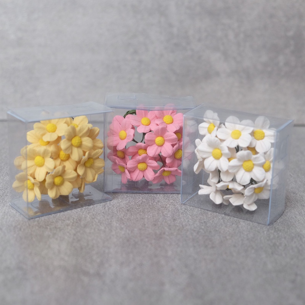 NEW// BUNGA GUMPASTE TOPPER / BUNGA KECIL BERKAWAT / MINI FLOWER KECIL PUTIH HIASAN DEKORASI KUE