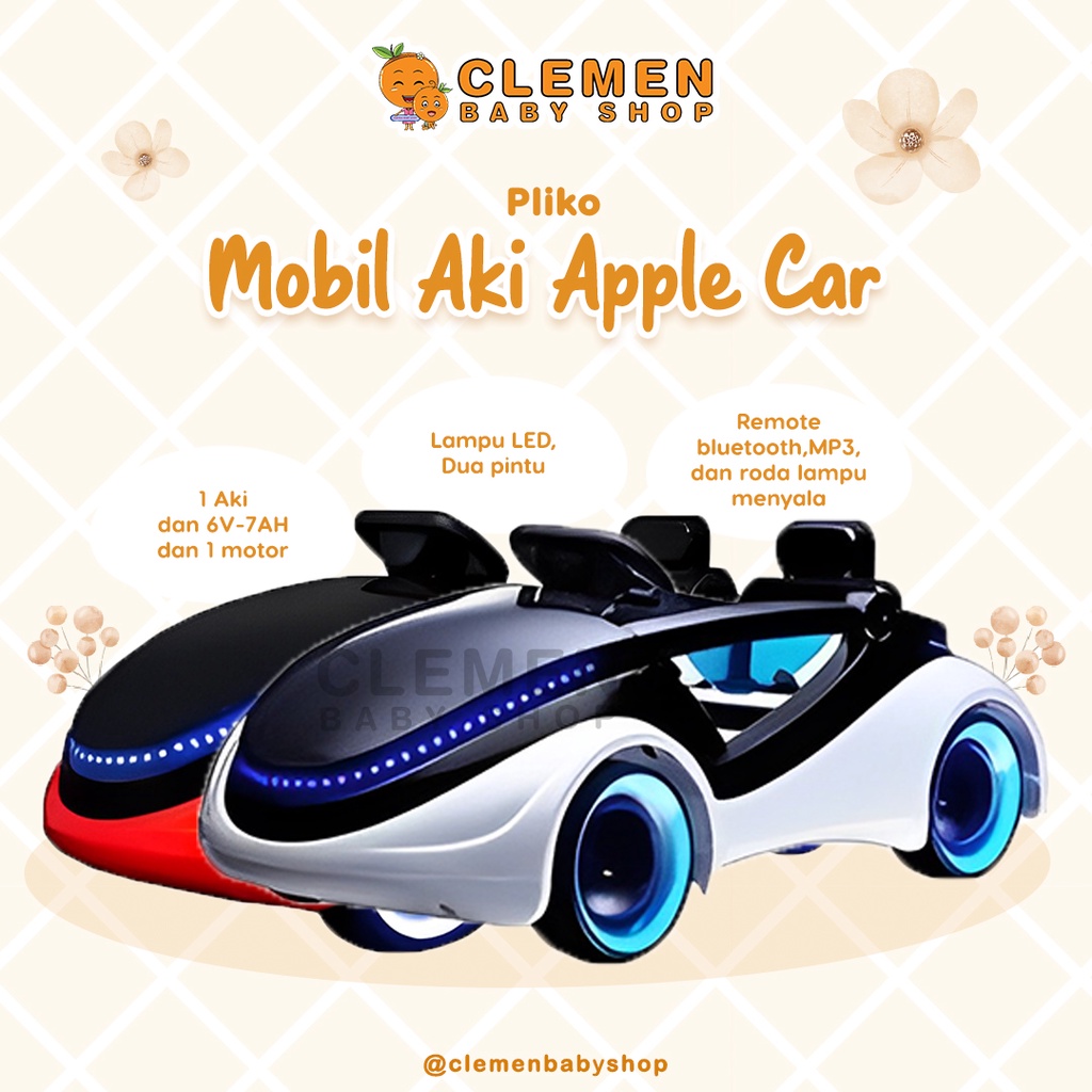 Pliko Mobil Aki Apple Car PK-8118N