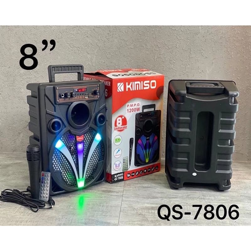 COD Speaker Wireless Bluetooth Portable 8,5 Inch 7806 Extra Bass Speaker Salon Aktif 8.5 Inch Bonus Free Mic Microphone Karaoke Kimiso Brain Power