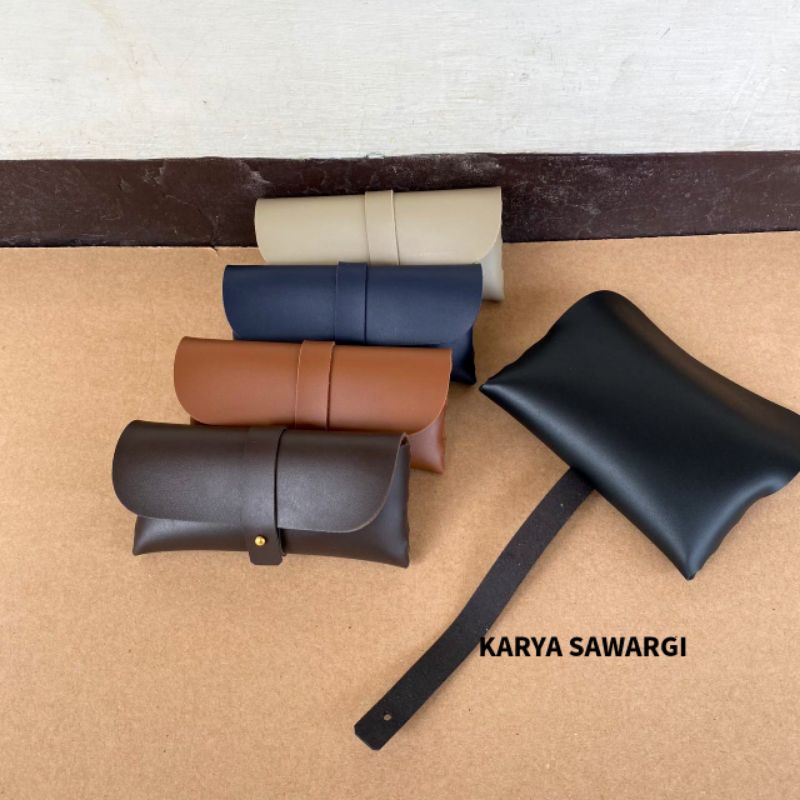 Tempat kacamata pouch kacamata kulit