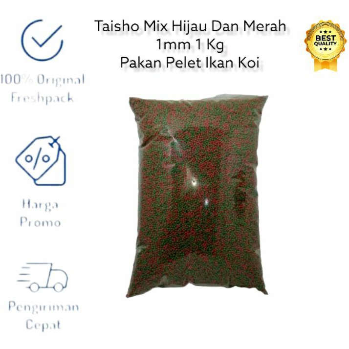 TAISHO MIX TAISHO HIJAU MERAH TAISO SUPER 1 MM 500 GR / 1 KG PELET PAKAN IKAN KOI