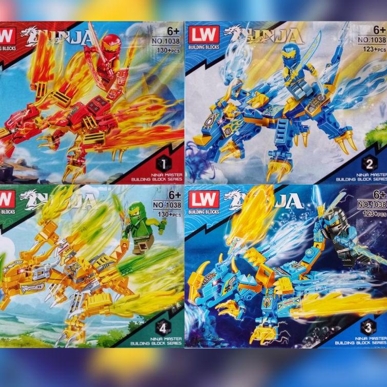 ☎ lego ninjago naga dragon bersayap keren + ninja minifigure Kay Jay Cole Lloyd building blocks supe
