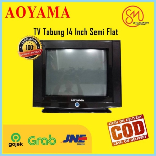 AOYAMA TV Tabung 14 Inch Semi Flat - Cembung - 60 Watt - RCA - TUNER ANALOG Murah