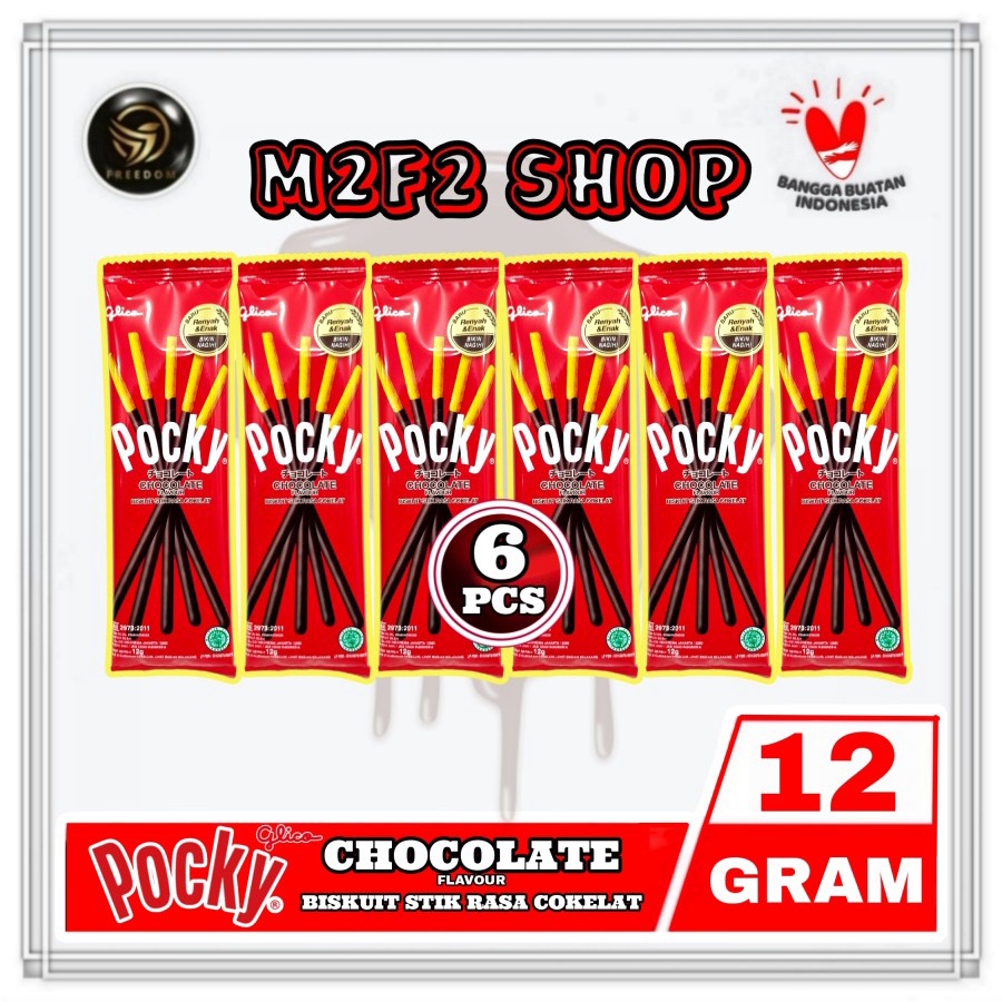 

Glico Pocky Biskuit Cokelat Original Stik | Chocolate Flavour - 12 gr (Kemasan 6 Pcs)