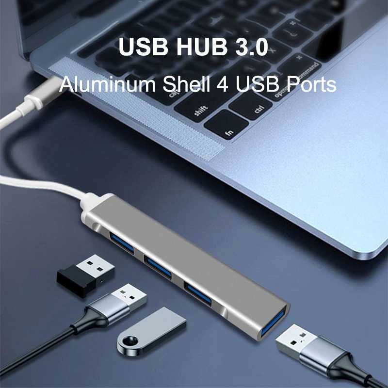 MLLSE USB HUB Type C Adapter High Speed 3.0 4 Port Aluminium