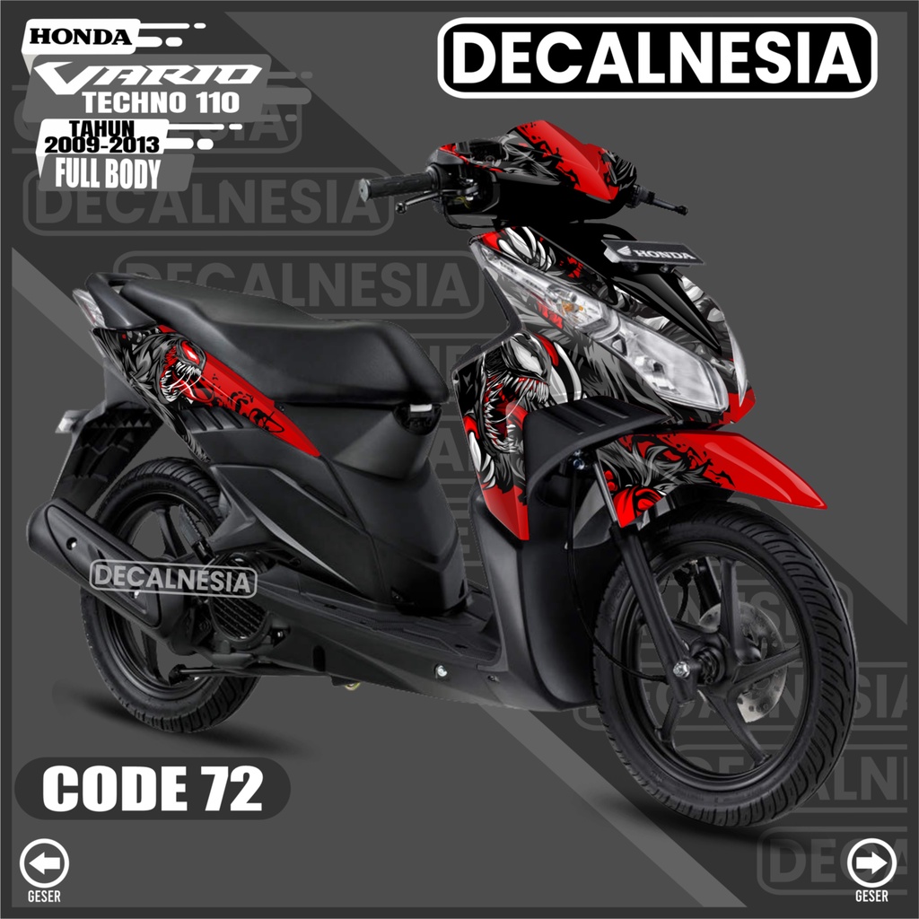 Sticker Decal Vario Techno 110 Full Body Venom Stiker Karbu 2009 2010 2011 2012 2013 Motor Honda Aks