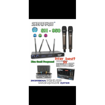 Mic Wireless SH 950 Shure + Koper Original Microphone Wireless UHF SHURE ORIGINAL