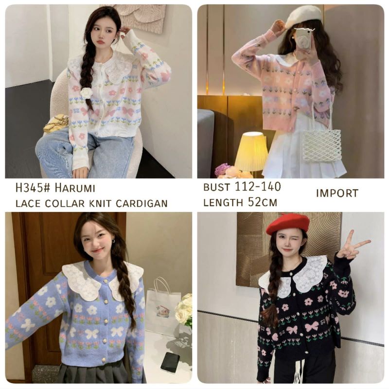 MDLV ~ H345# Harumi Lace Collar Knit Cardigan Premium Import