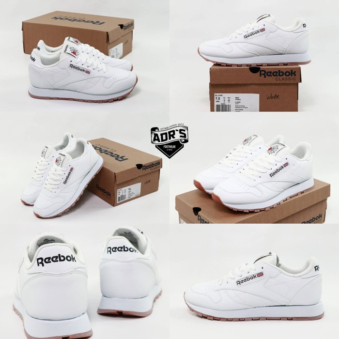 SEPATU SNEAKER UNISEX REEBOK CLASSICS LEATHER UTILITY WHITE BNIB MADE IN VIETNAM ORIGINAL PREMIUM