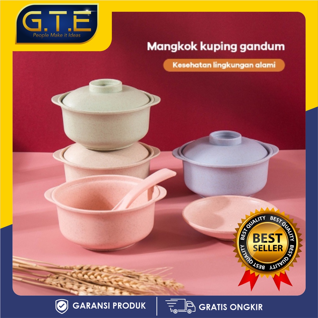 MANGKOK JERAMI TUTUP 2-IN-1 (MANGKOK + TUTUP) | WHITE GRASS BOWL | MANGKUK JERAMI | MANGKOK WHEAT STRAW WARNA-WARNI