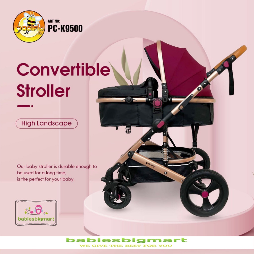 Stroller Pacific PC K 9500 Newborn Kereta Dorong Bayi Anak Hadap Depan Dan Belakang