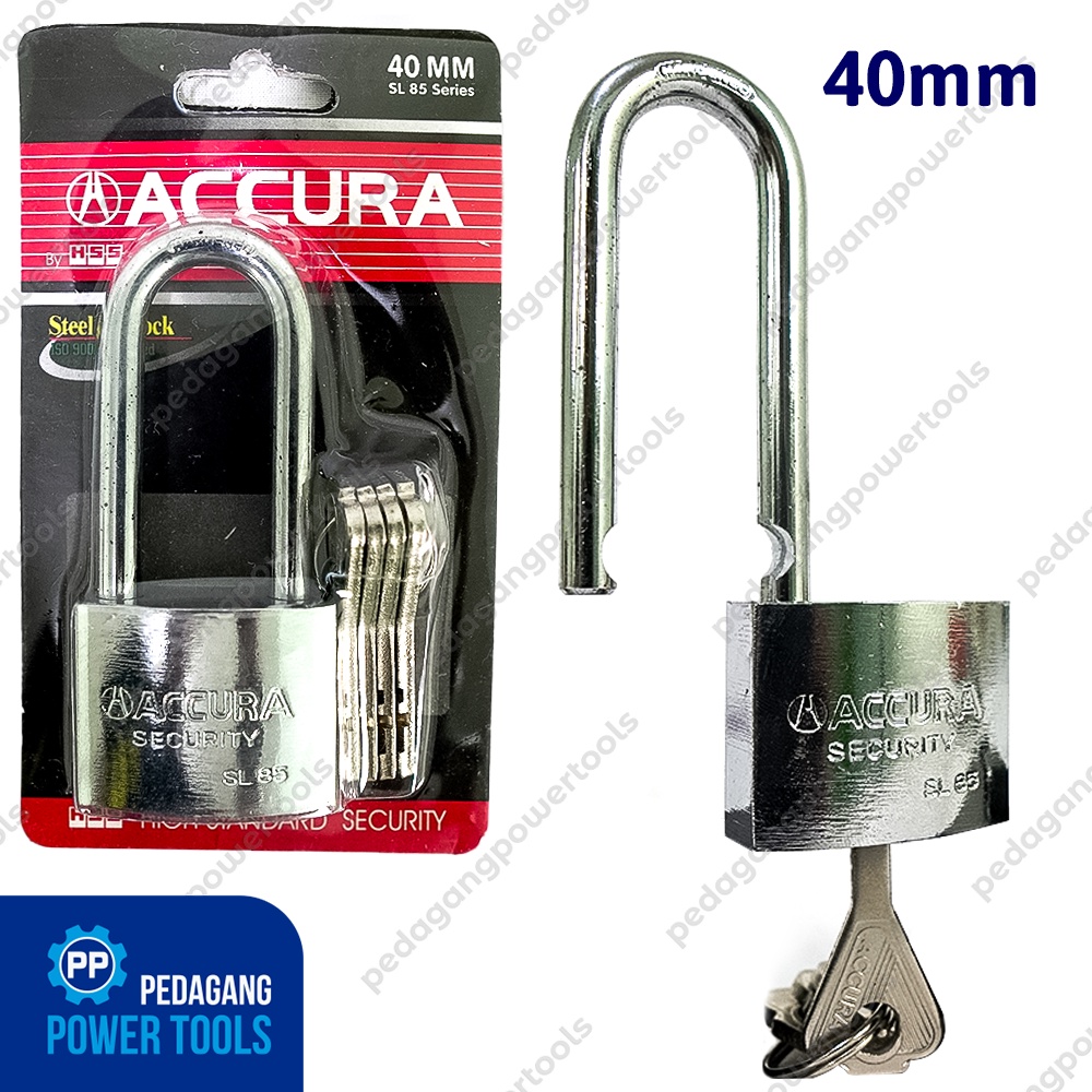 ACCURA GEMBOK BESI 40 MM LONG PADLOCK KUNCI PAGAR RUMAH LEHER PANJANG