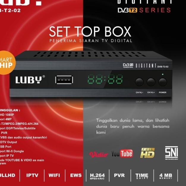Luby Set Top Box DVB-T2 / Receiver Tv STB Digital DVB-T2 - DVB-T2-01, .