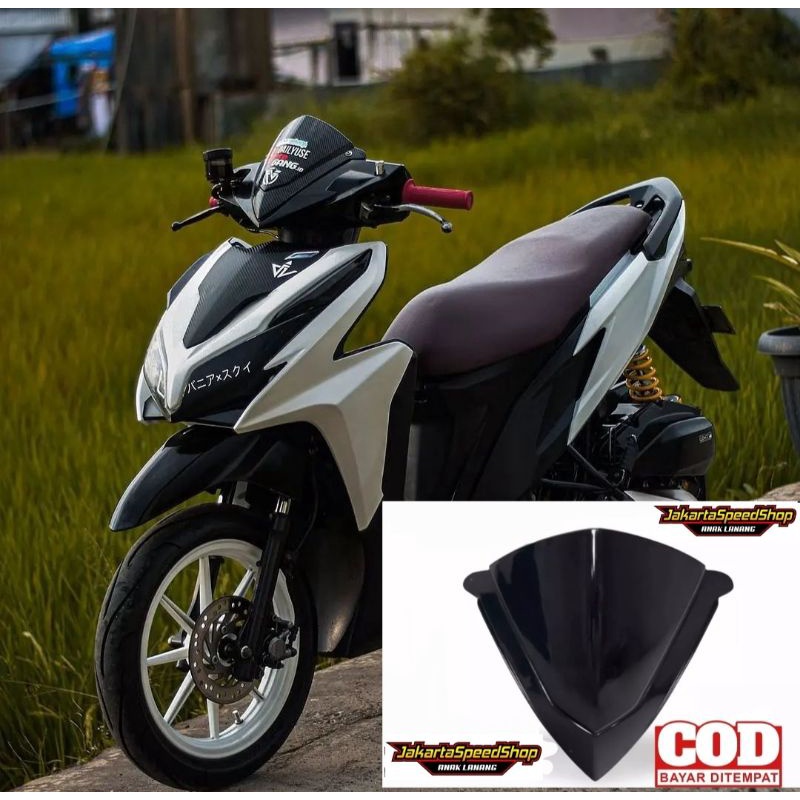 Visor variasi universal pnp vario 125 new 150 new led vario 110 125 lama techno bahan akrilik hitam universal
