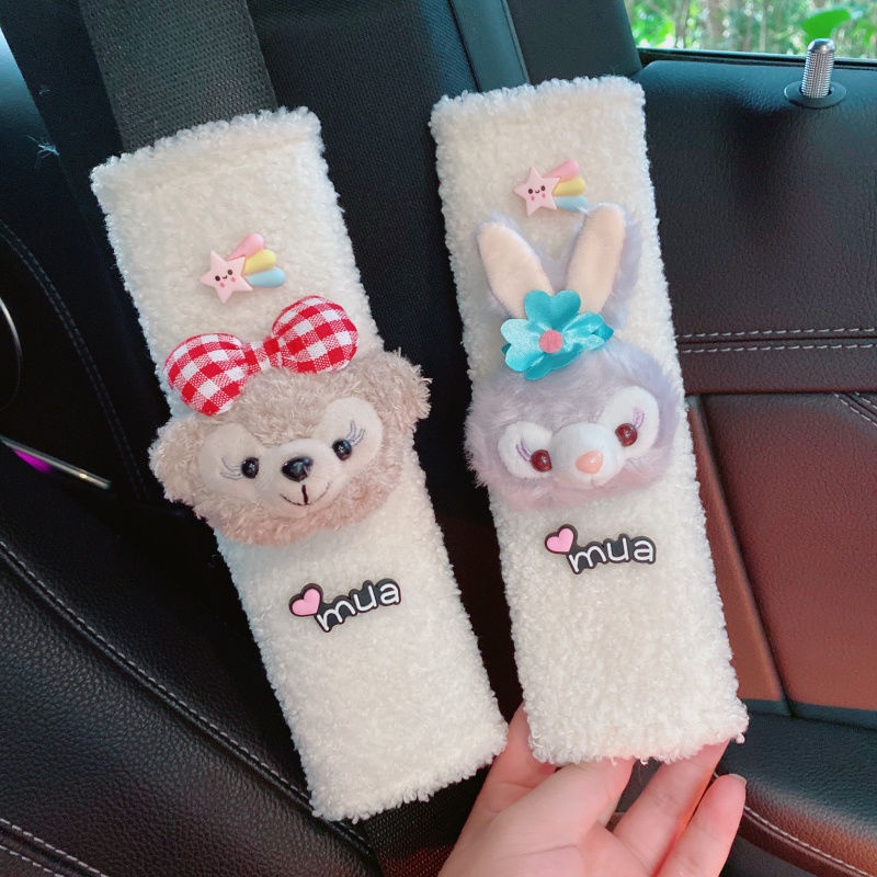 Cover Sabuk Pengaman Mobil Bentuk Boneka Plush Lucu Untuk Dekorasi Interior